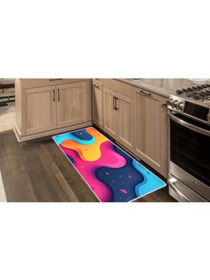 Colorix Carpet Kaymaz Taban Tezgah Önü Mutfak Paspası 75X150 cm No: 1239