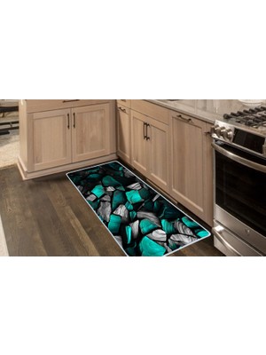 Colorix Carpet Kaymaz Taban Tezgah Önü Mutfak Paspası 75X150 cm No: 1417