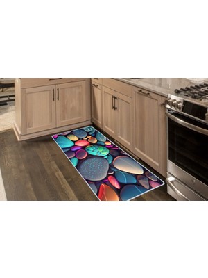 Colorix Carpet Kaymaz Taban Tezgah Önü Mutfak Paspası 75X150 cm No: 1082