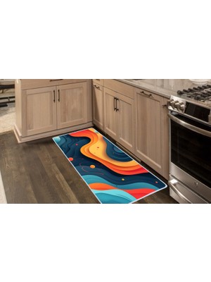 Colorix Carpet Kaymaz Taban Tezgah Önü Mutfak Paspası 75X150 cm No: 1237