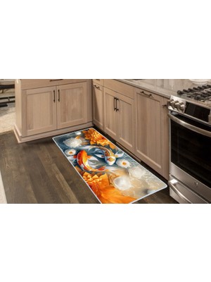 Colorix Carpet Kaymaz Taban Tezgah Önü Mutfak Paspası 75X150 cm No: 1471