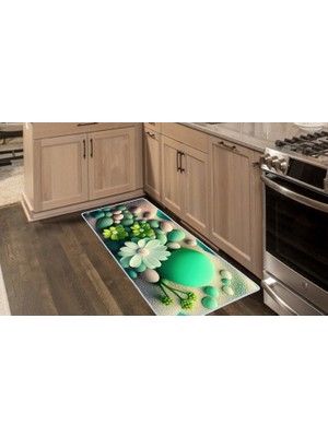 Colorix Carpet Kaymaz Taban Tezgah Önü Mutfak Paspası 75X150 cm No: 1078