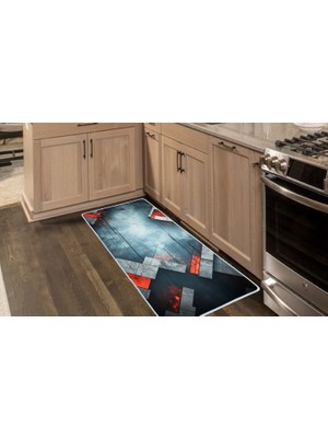 Colorix Carpet Kaymaz Taban Tezgah Önü Mutfak Paspası 75X150 cm No: 1112