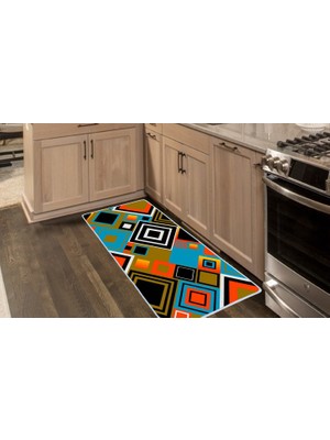 Colorix Carpet Kaymaz Taban Tezgah Önü Mutfak Paspası 75X150 cm No: 1227