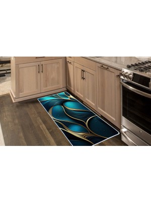 Colorix Carpet Kaymaz Taban Tezgah Önü Mutfak Paspası 75X150 cm No: 1308