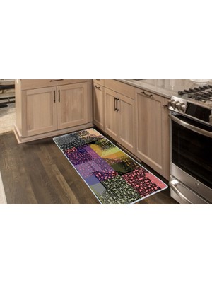 Colorix Carpet Kaymaz Taban Tezgah Önü Mutfak Paspası 75X150 cm No: 1506