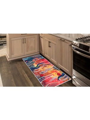 Colorix Carpet Kaymaz Taban Tezgah Önü Mutfak Paspası 75X150 cm No: 1022