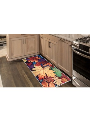 Colorix Carpet Kaymaz Taban Tezgah Önü Mutfak Paspası 75X150 cm No: 1037