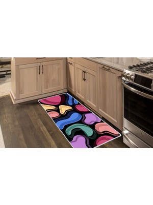 Colorix Carpet Kaymaz Taban Tezgah Önü Mutfak Paspası 75X150 cm No: 1477