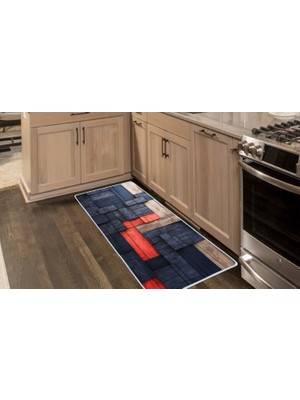 Colorix Carpet Kaymaz Taban Tezgah Önü Mutfak Paspası 75X150 cm No: 1111