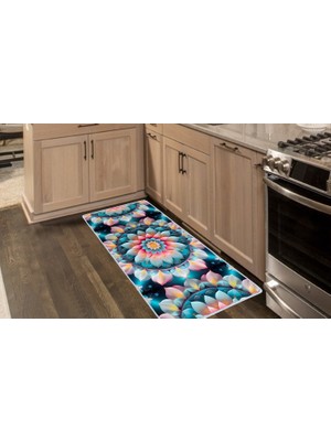 Colorix Carpet Kaymaz Taban Tezgah Önü Mutfak Paspası 75X150 cm No: 1499