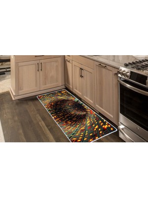 Colorix Carpet Kaymaz Taban Tezgah Önü Mutfak Paspası 75X150 cm No: 1193