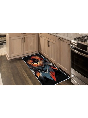 Colorix Carpet Kaymaz Taban Tezgah Önü Mutfak Paspası 75X150 cm No: 1448