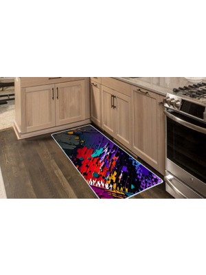 Colorix Carpet Kaymaz Taban Tezgah Önü Mutfak Paspası 75X150 cm No: 1311