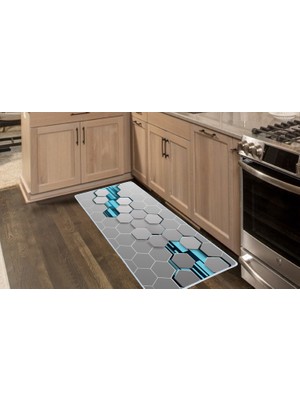 Colorix Carpet Kaymaz Taban Tezgah Önü Mutfak Paspası 75X150 cm No: 1120