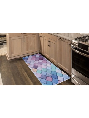 Colorix Carpet Kaymaz Taban Tezgah Önü Mutfak Paspası 75X150 cm No: 1398