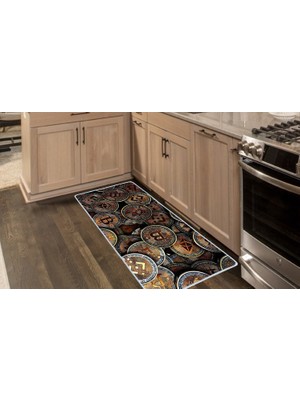 Colorix Carpet Kaymaz Taban Tezgah Önü Mutfak Paspası 75X150 cm No: 1407