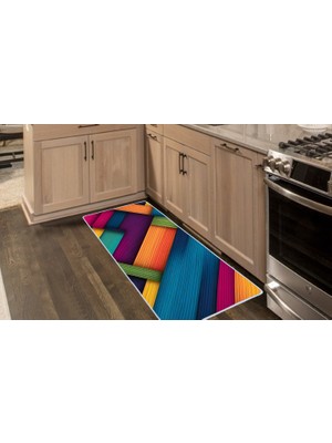 Colorix Carpet Kaymaz Taban Tezgah Önü Mutfak Paspası 75X150 cm No: 855