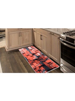 Colorix Carpet Kaymaz Taban Tezgah Önü Mutfak Paspası 75X150 cm No: 1113