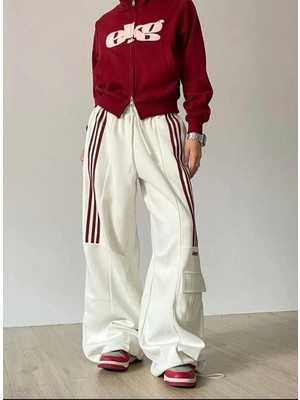 Edvess High Quality Retro American Style Bol Yan Cepli Eşofman Altı Pantolon Sweatpants