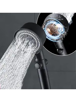 Store 5 Fonksiyonlu Duş Başlığı - Turbo Fan Duş Başlığı - Siyah