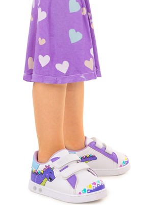 Kiko Kids Mermaid Cırtlı Işıklı Kız Bebek Spor Ayakkabı