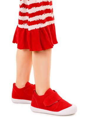 Kiko Kids Rosie Cırtlı Kız Bebek Günlük Ayakkabı Kırmızı