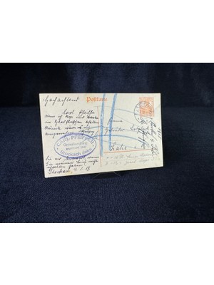 Ephemera Antiye 1918 Yılından Almanya Germania 7 1/2 Pfennig Kendinden Pullu Postakartı