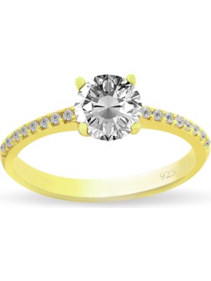 Silveranka 925 Ayar Gümüş Tek Taş Yüzük