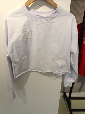 Brav BRV-025 Beyaz Kadın Sweatshirt
