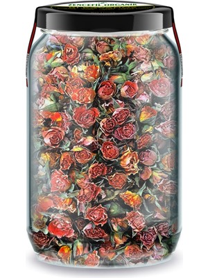 Zencefil Organik Tomurcuk Turuncu Gül Kurusu Bi Kavanoz 660 cc. Cam Kavanozda Turuncu Renk Kuru Gül Dried Rose Bud