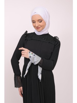 Zaytoon Siyah Çizgili Filistin Şal Kefiye Fular Saçaksızlı Filistin Fular Unisex S100011