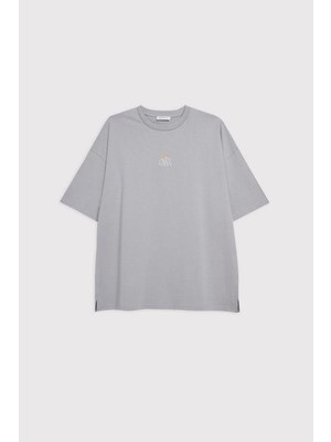 Babokah Nakışlı Heavy Jersey Oversize Fit T-Shirt