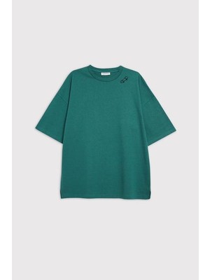 Babokah Nakışlı Heavy Jersey Oversize Fit T-Shirt