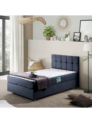 Setay Berlin Tek Kişilik Baza Başlık Comfort Yatak Seti - Lacivert