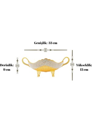 Saray Ottoman Ayaklı Meyvelik Söz Nişan Çikolatası Aksesuar Dekor Hediyelik Sade Taş Ayaklı Gondol Altın