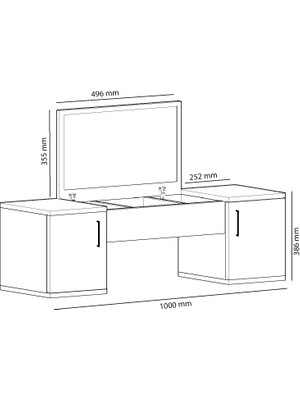 Arnetti Mercan Makyaj Masası Beyaz
