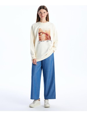 LC Waikiki Lcw Modest Beli Lastikli Wideleg Kadın Jean Pantolon