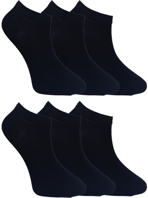 Alessa Socks Bambu Patik Kısa Çorap Koyu Lacivert 6 Çift Yıkamalı Burun Dikişsiz Erkek