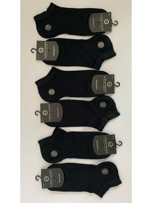 Alessa Socks Bambu Patik Kısa Çorap Koyu Lacivert 6 Çift Yıkamalı Burun Dikişsiz Erkek