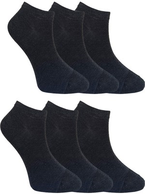 Alessa Socks Bambu Patik Kısa Çorap Antrasit 6 Çift Yıkamalı Burun Dikişsiz Erkek