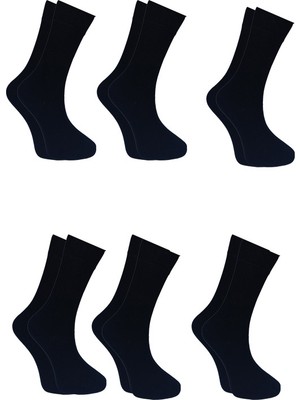 Alessa Socks Bambu 6 Lı Koyu Lacivert Erkek Uzun Soket Düz Çorap Burun Dikişsiz, Yıkamalı