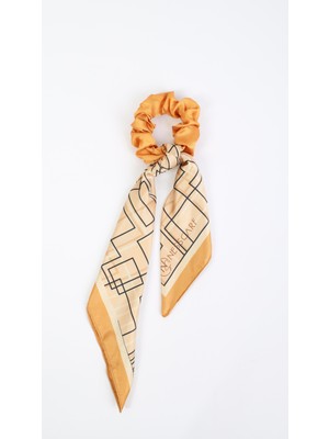 Nesscarf Kare Desenli Turuncu Saç Tokası