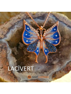 Pigado 925 Ayar Gümüş Mineli Kelebek Kolye