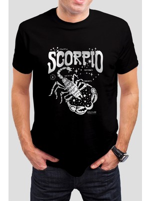T-35 Scorpio Akrep Burcu Baskılı Siyah Unisextişört C509