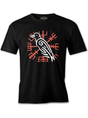 Lord T-Shirt Viking Logo - Karga Siyah Erkek Tshirt