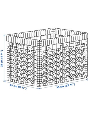 IKEA Tätıng Su Sümbülü Rattandan Yapılmış Sepet 35X25X25 cm El Yapımı