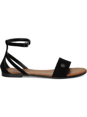 Miss F DS24014 4fx Siyah Kadın Düz Sandalet