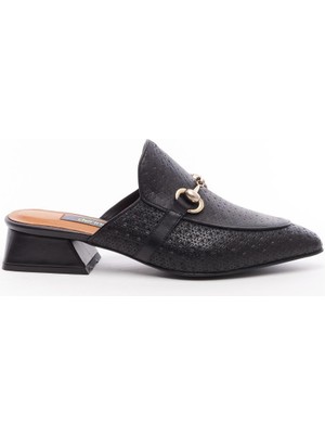 Derinet Deri Kısa Topuklu Kadın Terlik