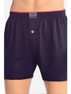 Marmara Erkek Düğmeli Boxer Havlu Bel  Pamuk Penye Lacivert - 2xl